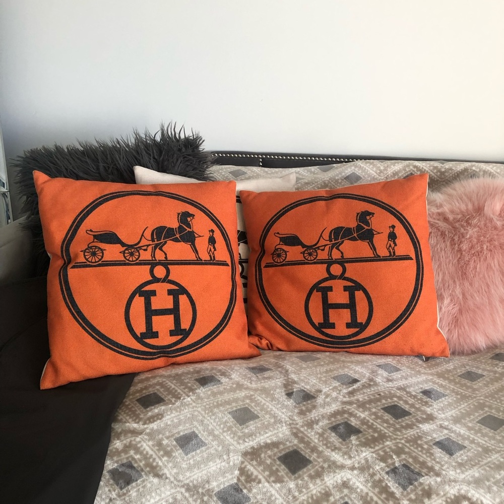 Hermès throw pillows (set of 2)